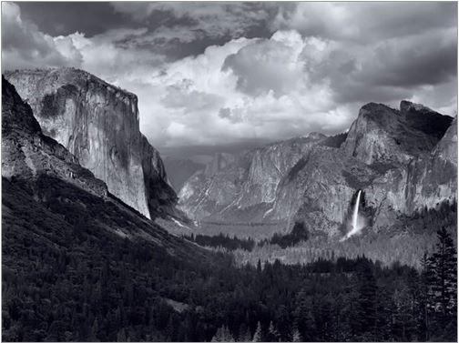Foto Yosemite Valley, de Ansel Adams.