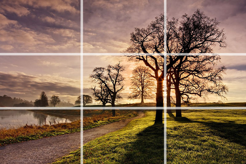 melhorar a composição de fotos de paisagem