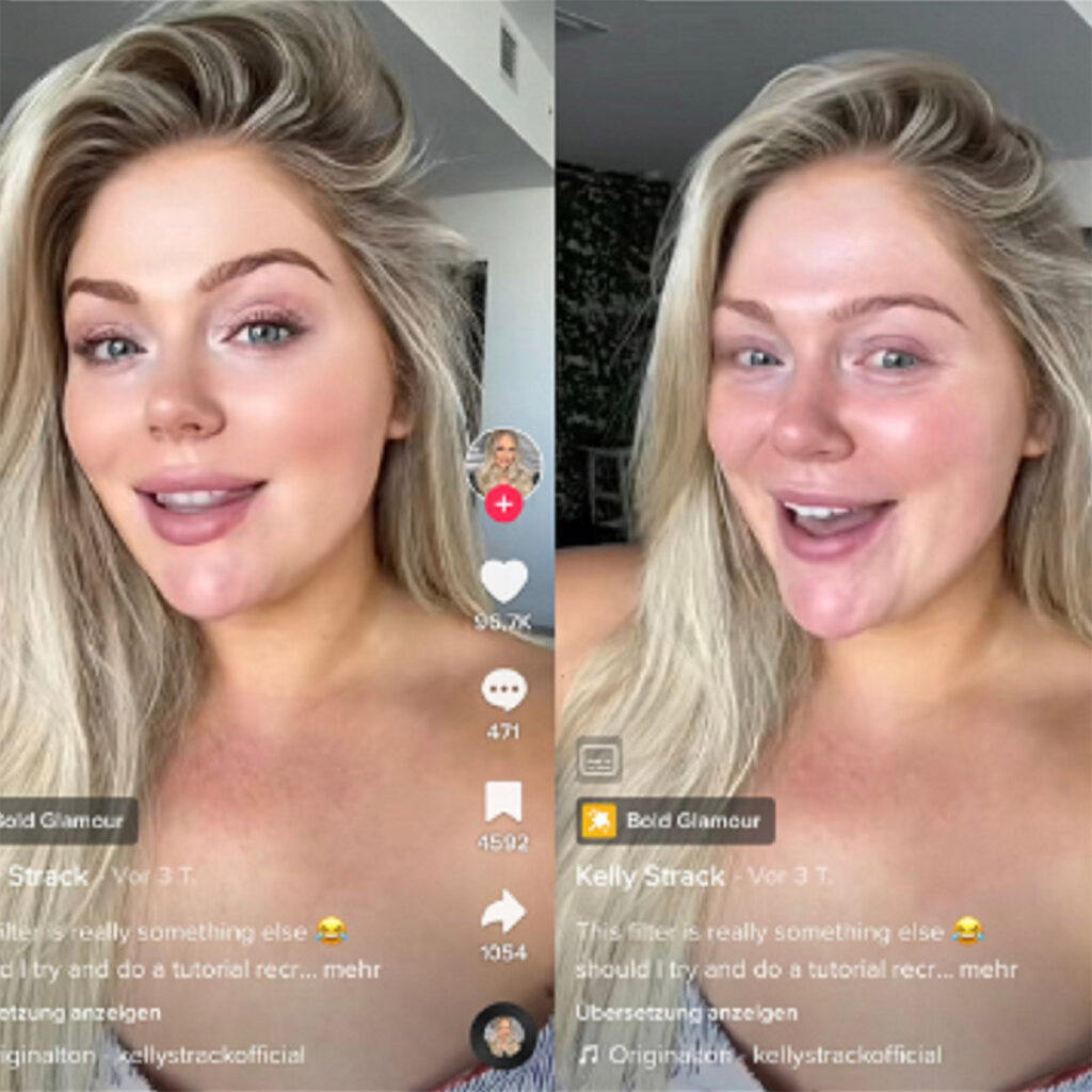 filtro Bold Glamour do TikTok