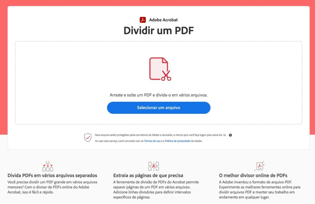 Compactar PDF, Dividir PDF